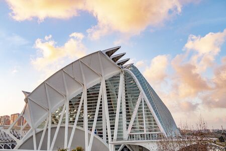 Valencia, Spain - January 4, 2019: Modern city landmark of the city of Valencia - the park complex...