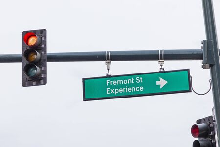 street sign Fremont St Street Experience in Las Vegas, USA