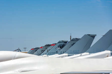 Tucson, USA - June 13, 2012: Davis-Monthan Air Force Base AMARG boneyard in Tucson, Arizona. It's the place where nearly 5,000 aircraft have gone to die.のeditorial素材