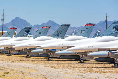 Tucson, USA - June 13, 2012: Davis-Monthan Air Force Base AMARG boneyard in Tucson, Arizona. It's...