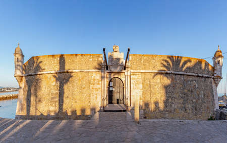 Ancient Fortress in Lagos, Algarve Portugalのeditorial素材