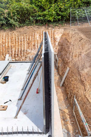 cellar at a construction site with waterproof concrete called white cellar construction
