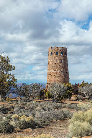 Old Watch Tower at Grand Canyon National Park, Arizona, USAのeditorial素材