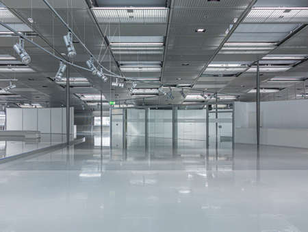 Hamburg, Germany - May 5, 2015: empty modern business and train station building the square at the airport in Frankfurt, Germany.のeditorial素材