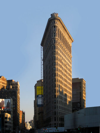 New York, USA - July 25, 2006: early morning shot of the famous Flat Iron Building in the...