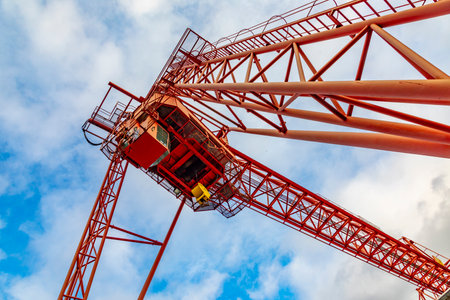 big crane in the old dortmund harbor in Dortmund for loading ships