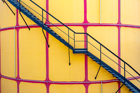 Vienna, Austria - April 28, 2015: detail of silo at Garbage-processing plant in Vienna, Austria designed by Friedensreich Hundertwasser. It was inaugurated in 1992 and heats 60000 apartments.のeditorial素材