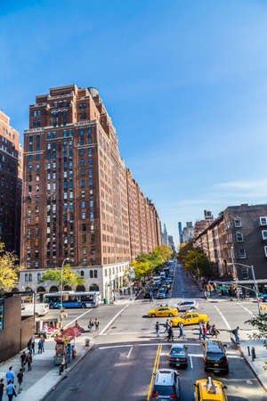 New York, USA - October 21, 2015: street view to neighborhood Midtown in New York City, USA. view...