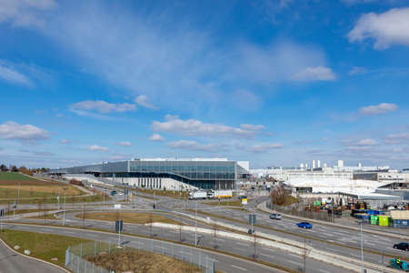 Sindelfingen, Germany - March 20, 2021: new factory for electricity cars by Mercedes Benz in...