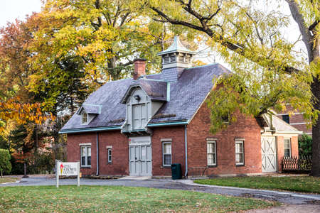Hartford, USA - October 27, 2015: Harriet Beecher house in Hartford, Connecticut. The former home of Beecher serves as a museum nowadays.のeditorial素材
