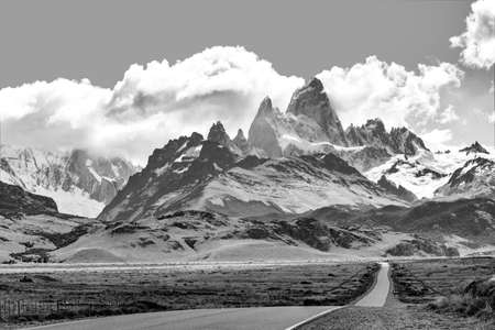 scenic mountains torres del Paine in Patagonia, Chileの写真素材