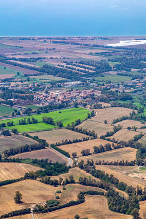 aerial view of rural landscape near Roma, the italian capital