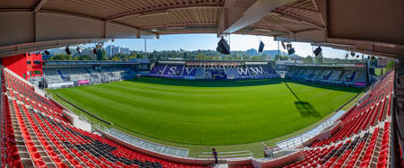 Wiesbaden, Germany - September 3, 2021: The Brita arena is the home stadium for the soccer team SV Wehen Wiesbaden, playing in the professional league in Germany.のeditorial素材