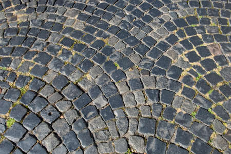 pattern of old cobblestone street in Germanyの写真素材