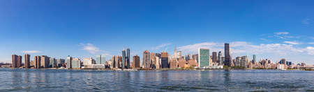 New York, USA - October 6, 2017: panorama of New York with river Hudson and UN building.のeditorial素材
