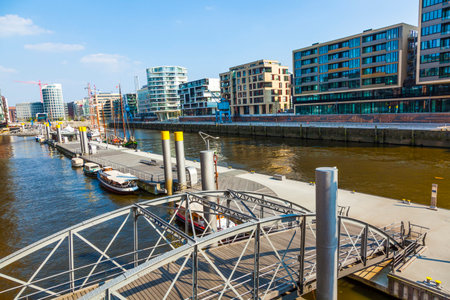 Hamburg, Germany - April 20, 2011: famous Hafencity nord in the Speicherstadt in Hamburg. The...
