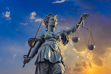 statue of Lady justice in Frankfurt at the Roemer