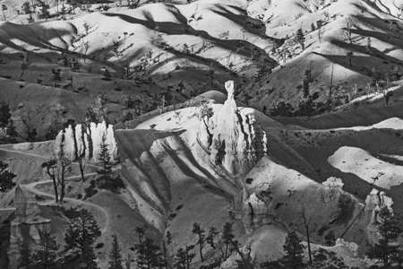 beautiful landscape in Bryce Canyon with magnificent Stone formation like Amphitheater, temples,...