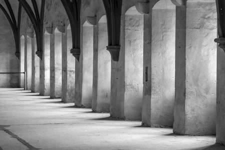 Eberbach, Germany - December 29, 2018: Monks dormitory at monastery Eberbach in Germany.のeditorial素材