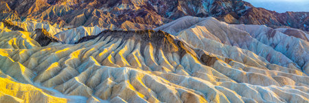 scenic view of Zabrskie point in the death valley in sunset mood, USA