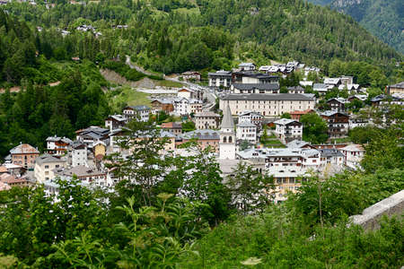 small historic old village Pieve di Cadore in North Italy in the italian Alps region, Italy
