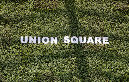 sign union square in white letter in San Francisco, United States