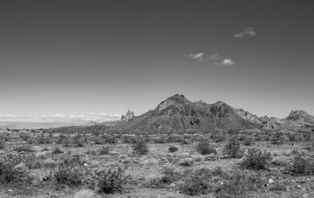 scenic landscape in the Mohave Valley near Bullhead City, Arizonaの写真素材
