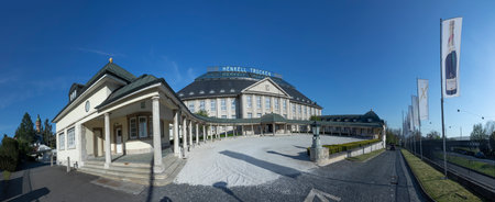 Wiesbaden, Germany - April 23, 2021: historic headquarters of Henkell sparklinhg wine in Wiesbaden-Biebrich.のeditorial素材