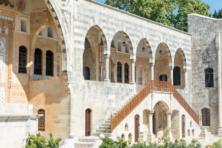 Beiteddine, Lebanon - October 12, 2019: Official Lebanese presidents summer residence. Beiteddine Palace, a 19th-century palace in Beiteddine, Lebanon.のeditorial素材