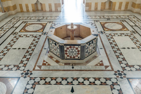 Beiteddine, Lebanon - October 12, 2019: Official Lebanese presidents summer residence. Beiteddine Palace, a 19th-century palace in Beiteddine, Lebanon.のeditorial素材