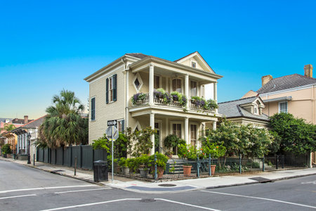 New Orleans, USA - July 16, 2013: historic building in the French Quarter in New Orleans, USA. Tourism provides a large source of revenue after the 2005 devastation of Hurricane Katrina.のeditorial素材