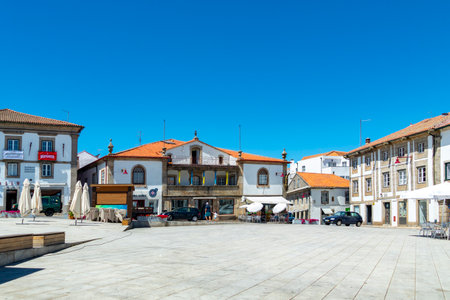 Guarda, Portugal, - March 22, 2022: Old town square in Guarda town in Portugal.のeditorial素材