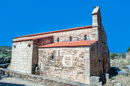 View to the Cathedral Idanha-a-Velha a primitive basilica - Roman church - constructed in the 4th centuryのeditorial素材