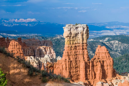scenic view to Bryce Canyon in afternoon light