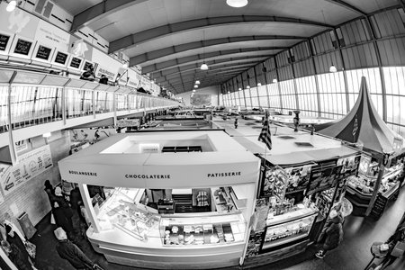 Frankfurt, Germany - February 8, 2023: people enjoy shopping in the Kleinmarkthalle in Frankfurt, Germany. The hall from 1954 is the most famous fresh food market in Frankfurt on 1500 SQ.のeditorial素材