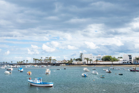 Arrecife, Spain - January 30, 2023: Charco de San Gines in Lanzarote is a fishermen's harbor designed by Cesar Manrique.のeditorial素材