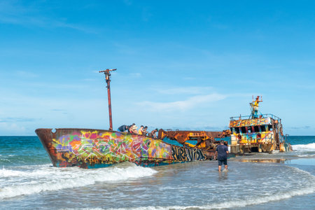 Manzanillo, Costa Rica - November 26, 2022: In Manzanillo, wander down the never-ending beach, Playa...