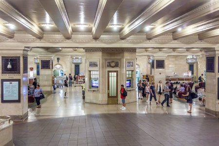 New York, USA - July 10, 2010: view of commuters and tourists flood the grand central station during the afternoon rush hour in New York.のeditorial素材