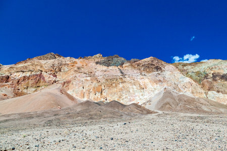 Beautiful rock formations artists drive in the Death Valleyの写真素材