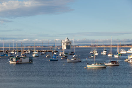 Monterey, USA - June 22, 2012: yachts and sailing ships in the harbor of Monterey, USA.