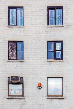 facade with window and black and white colorの写真素材