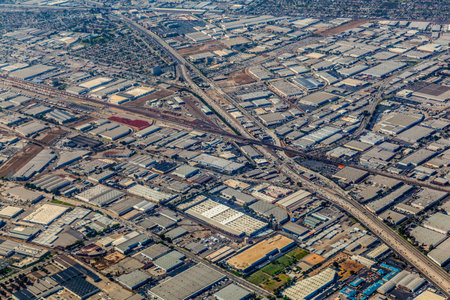 aerial of Los Angeles, USA from the aircraft