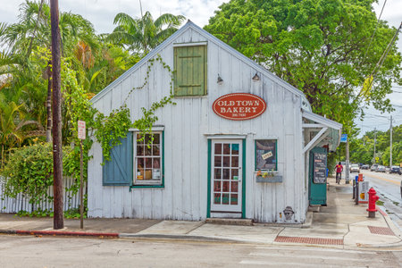 Key West, USA - August 26, 2014: Old historic wooden akery in Key West, USA.のeditorial素材