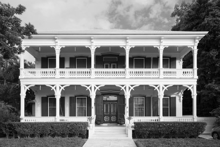 Key West, USA - August 26, 2014: scenic villa in american victorian style in Key West, USA.のeditorial素材