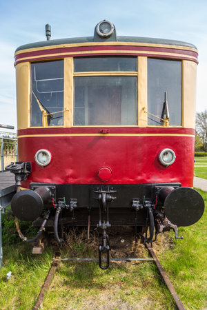Peenemuende, Germany - April 17, 2014: A historical wagon of the Peenemuende factory railway from 1943 can be seen on the grounds of the Historical-Technical Museum Peenemuende.のeditorial素材
