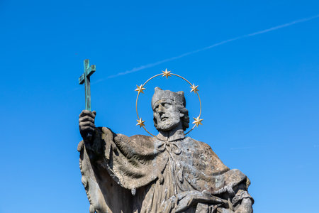 Wurzburg, Germany - September 11, 2023: Wurzburg's Old Main Bridge, Germany -Alte Mainbrucke - with many nice statues of saints - Nepomuk - is known as the oldest bridge (built 1473-1543)のeditorial素材