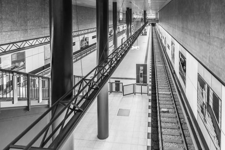 Berlin, Germany - October 27, 2014: view to the Berlin Central train station in Berlin, Germany. It is the main railway station in Berlin with a surface area of 85x120 mt.のeditorial素材