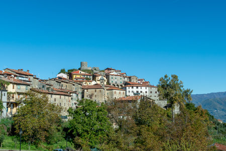 scenic small village of Vellano in the Tuscany area in Italyの写真素材