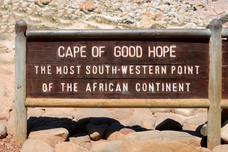 Signage Cape of Good Hope, the most south-western point of African continent