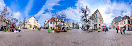 Potsdam, Germany - March 30, 2024: Scenic view downtown Potsdam at the Brandenburger street in the...